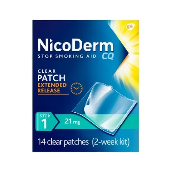 NicoDerm CQ Stop Smoking Aid Clear Patches Step 1 - 14ct image {9}