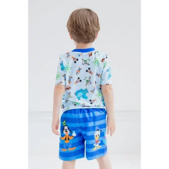 Disney Pixar D100 Toy Story Monsters Inc. Mickey Mouse Buzz Lightyear Rash Guard and Swim Trunks Outfit Infant to Toddler image {5}