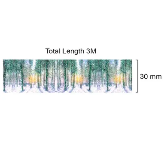 Wrapables Glitter Washi Masking Tape, Snowy Forest, 30mm x 3M image {3}