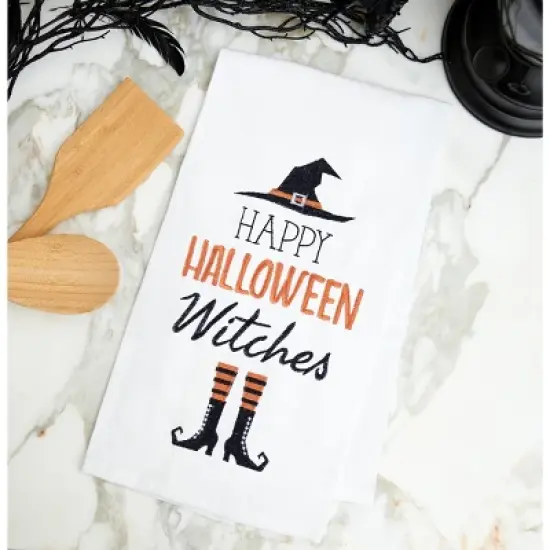 C&F Home Happy Halloween Witches Cotton Embroidered Flour Sack Kitchen Dishtowel image {1}