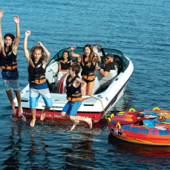 WOW Superman 1-3 Person Soft Top Towable Deck Tube image {2}