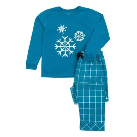 Leveret Kids Poly Top and Flannel Feel Pants Christmas Pajamas image {6}