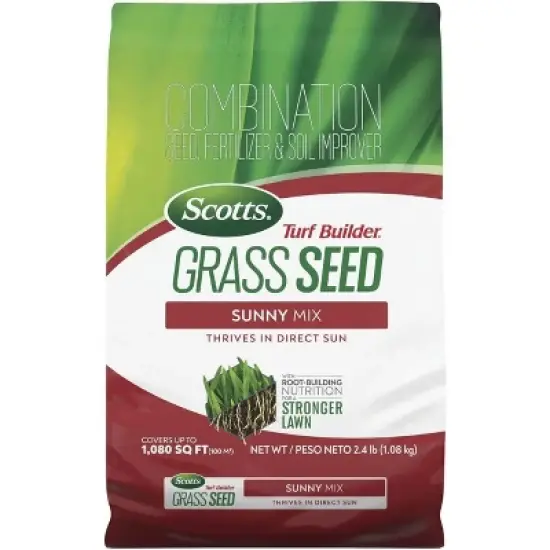 Scotts Turf Builder Grass Seed Sunny Mix Thrives in Direct Sun with Root Building Nutrition for a Stronger Lawn, 2.4 lb. image {4}