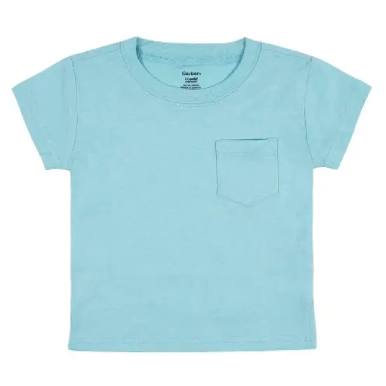 Gerber Baby & Toddler Boys' Short Sleeve Pocket Tees, 3-Pack image {8}