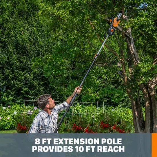 WG309 Worx 10" 2 in 1 Electric Chainsaw and Pole Saw Attachment with Auto-Tension, Rotating Handle and Safety Chain Brake image {3}