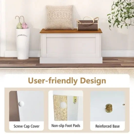 Tangkula 35.5" Storage Chest Lift Top Storage Box w/ Safety Hydraulic Strut & Metal Hinges image {6}