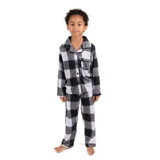Leveret Kids Two Piece Button Down Christmas Pajamas image {3}