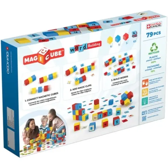 Geomag Magicube Word Building Set, Recycled, 79 Pieces image {1}