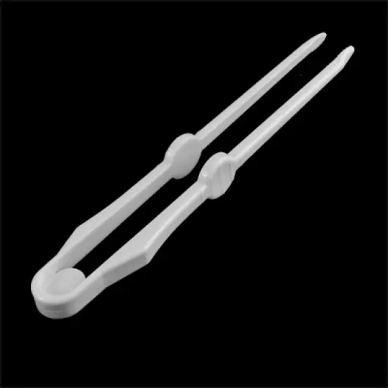 Unique Bargains Polypropylene Slip-proof Handle Easy Storage Dishwasher-safe Food Tongs White 1 Pc image {3}
