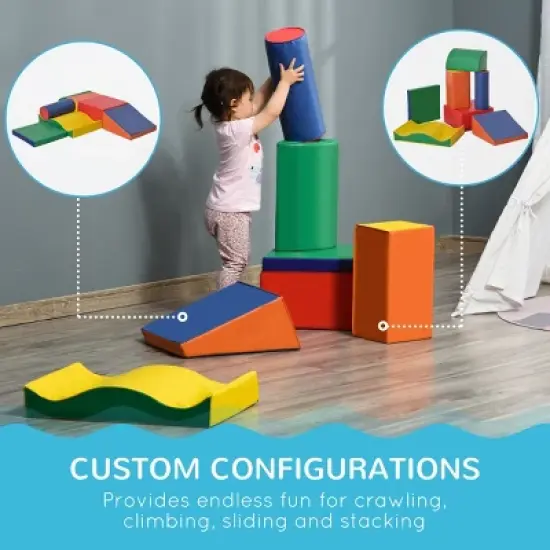 Baofuwish 7-Piece Soft Play Block Set Kids Climb & Crawl Gym, Foam Stacking & Building Toys, Non-Toxic Educational Activity Set image {2}