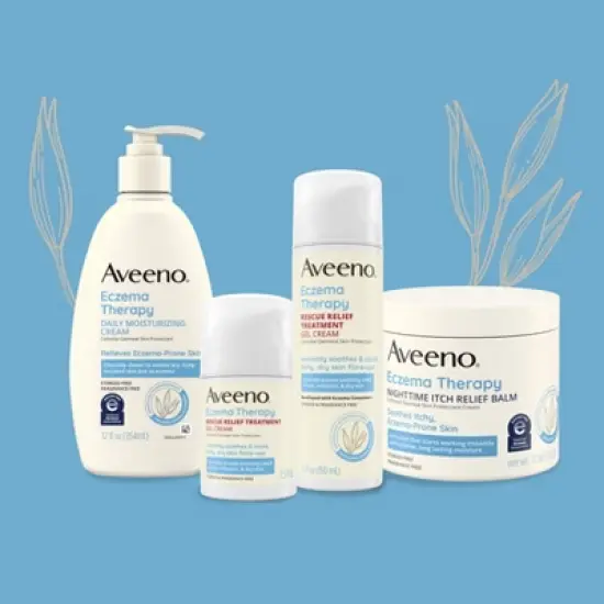 Aveeno Eczema Therapy Rescue Relief Treatment Body Gel Cream for Itchy and Dry Skin - 5 fl oz image {3}