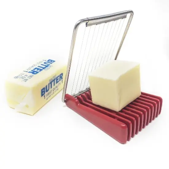 Norpro Dual Sided Flip N' Slice Mushroom, Egg, Cheese, and Butter Slicer, Red image {2}