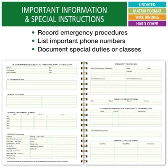 Elan Publishing Company PR7-10FT-22 Fashion Teacher Planner Set - WOODGRAIN image {5}
