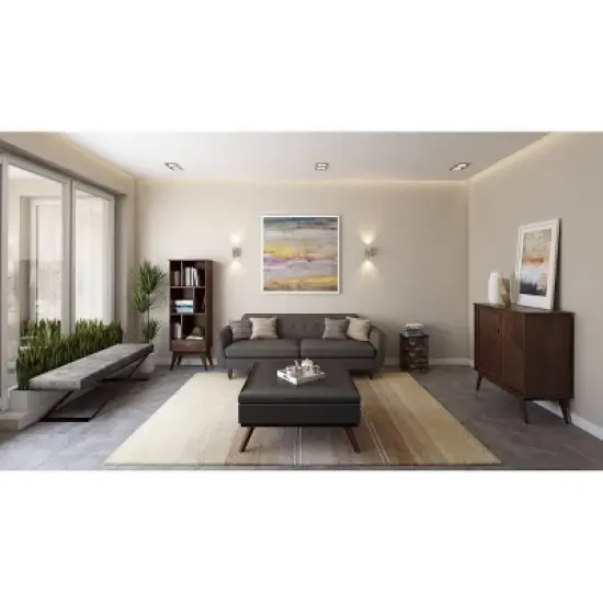 Tierney Solid Hardwood Mid Century Bookcase and Storage Unit  - WyndenHall image {9}