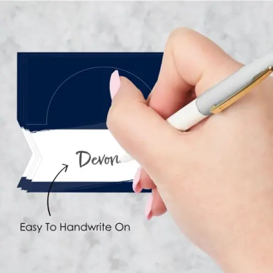 Big Dot of Happiness Navy Blue Elegantly Simple - Guest Party Favors Tent Buffet Card - Table Setting Name Place Cards - Set of 24 image {5}