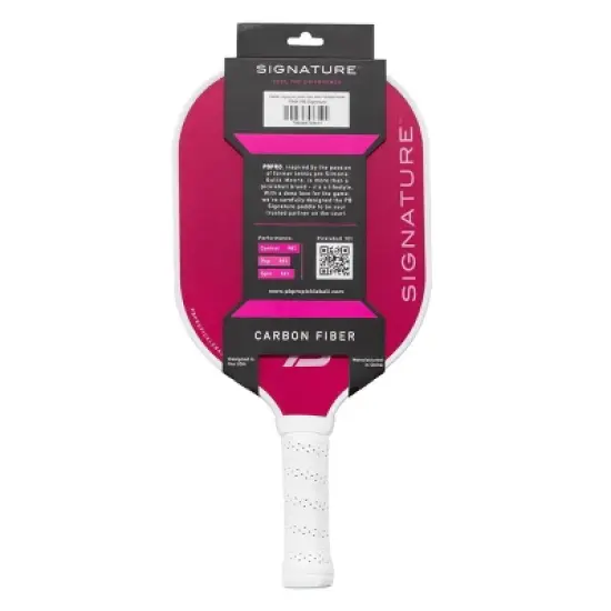 PBPRO Signature Carbon Fiber Pickleball Paddle&nbsp;- Pink: Polypropylene Core, 4-1/4" Grip image {1}