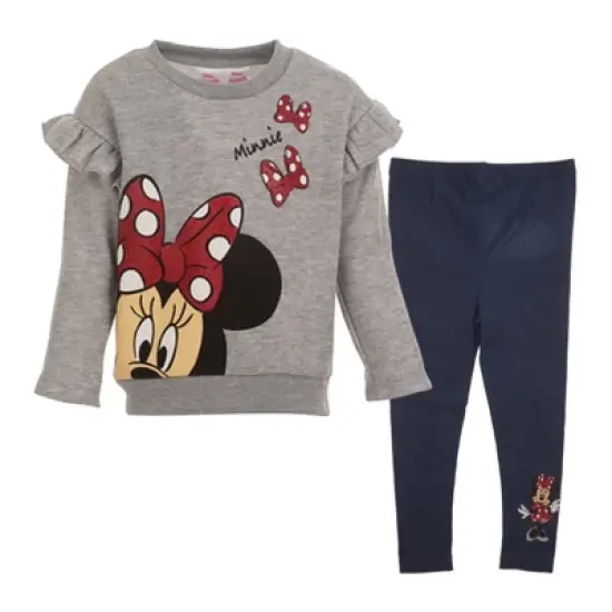 Disney Minnie Mouse Baby Girls Fleece Sweatshirt and Leggings Outfit Set Infant image {7}