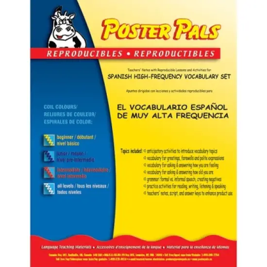 Poster Pals Spanish High-Frequency Vocab Card Set image {1}
