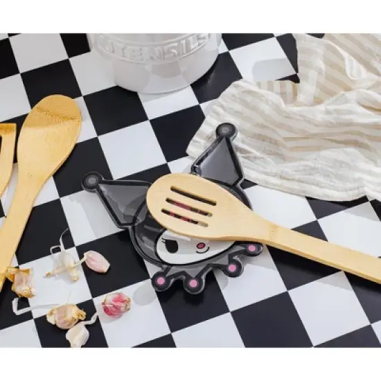 Silver Buffalo Sanrio Kuromi Face Sculpted Ceramic Spoon Rest image {4}