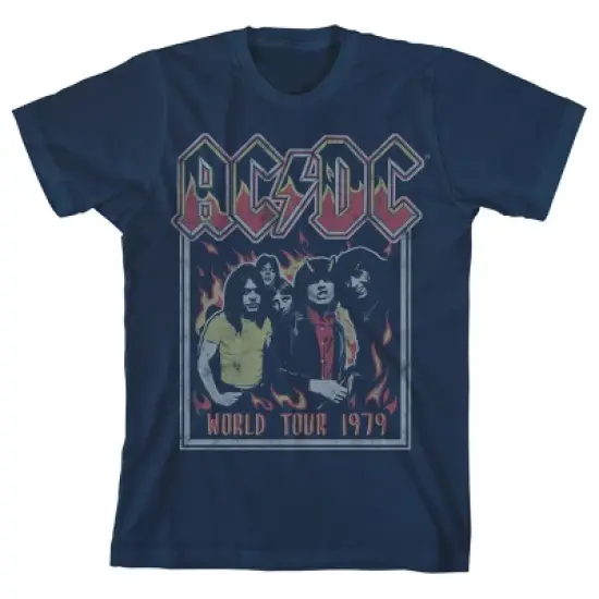 AC/DC World Tour 1979 Navy Blue Boy's Short-Sleeve T-shirt image {5}