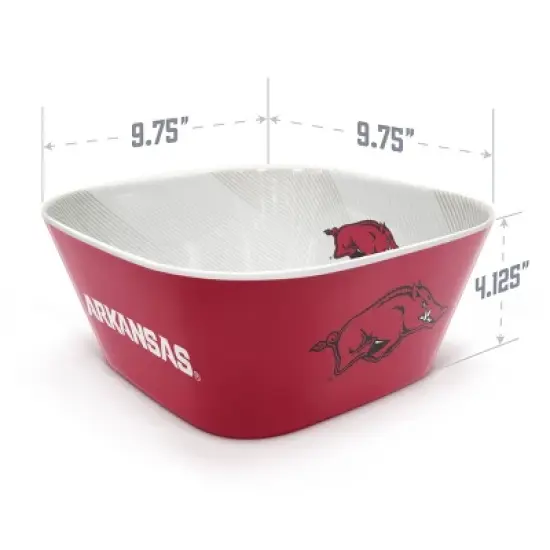 NCAA Arkansas Razorbacks Serving Bowl: Melamine Rounded Square Tableware image {3}