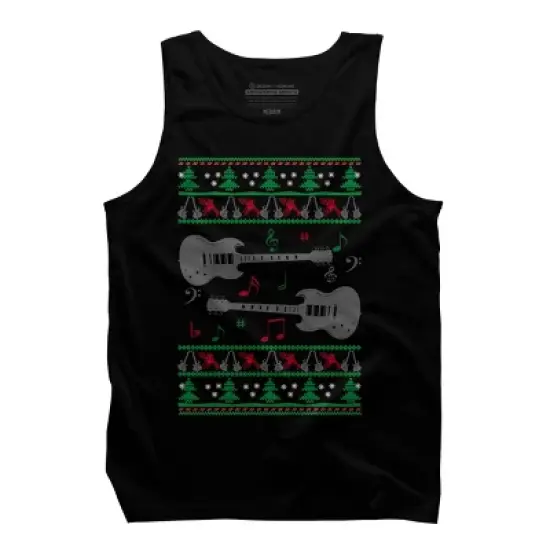 Men's Design By Humans Guitar Christmas By sophialada Tank Top image {4}