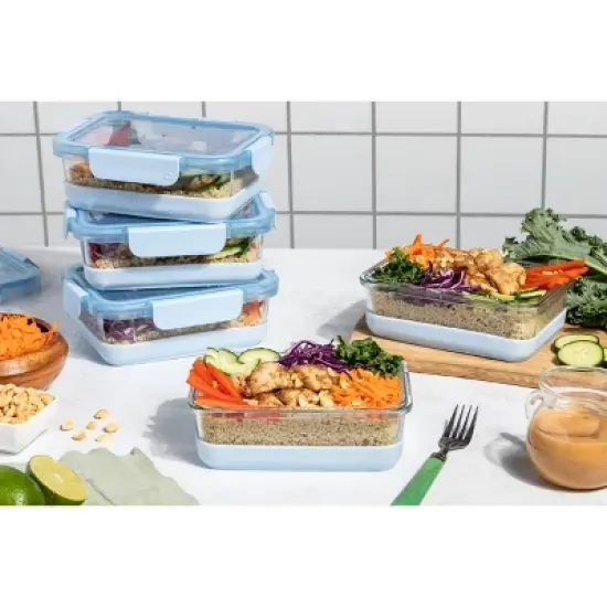 Ello 10pc Glass Meal Prep Food Storage Container Set Blue image {3}