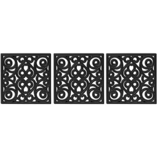 BirdRock Home Rubber Stepping Stone Tiles - 12 x 12" - Set of 3 - Black image {2}
