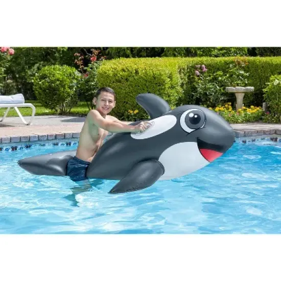 Poolmaster Jumbo Whale Rider Inflatable Swimming Pool Float image {4}