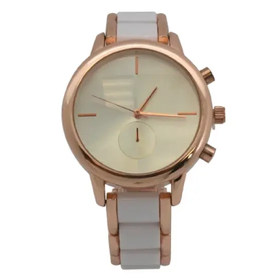 OLIVIA PRATT WOMENS TWO TONE MATTE AND SHINY BRACELET WATCH image {8}