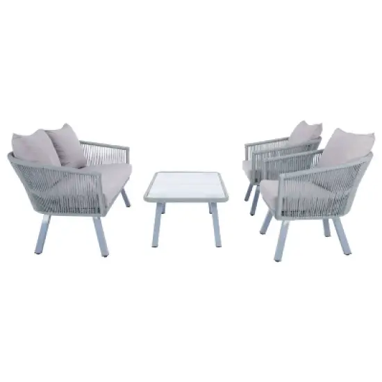 Belmi 4pc Rope Living Set - Gray - Safavieh image {9}