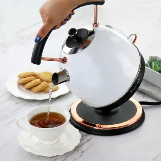 MegaChef 1.8 Liter Half Circle Electric Tea Kettle in White image {7}