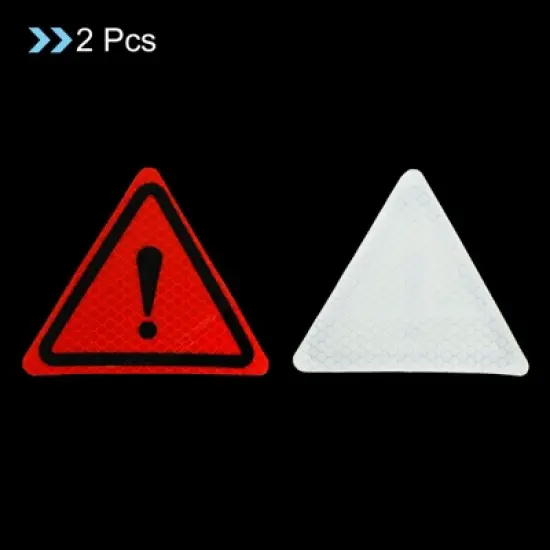 Unique Bargains Waterproof High-Visibility Warning Adhesive Reflective Triangle Labels 3.94" x 3.94" 2 Pcs image {2}