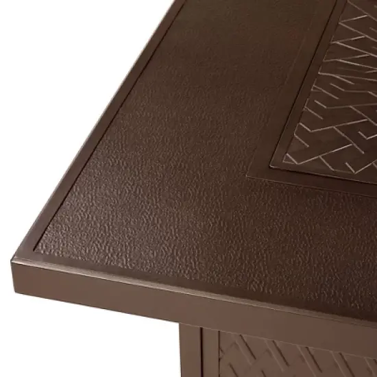 42" Square Aluminum 55000 BTUs Propane  Timeless Fire Table with 2 Covers - Oakland Living
 image {6}