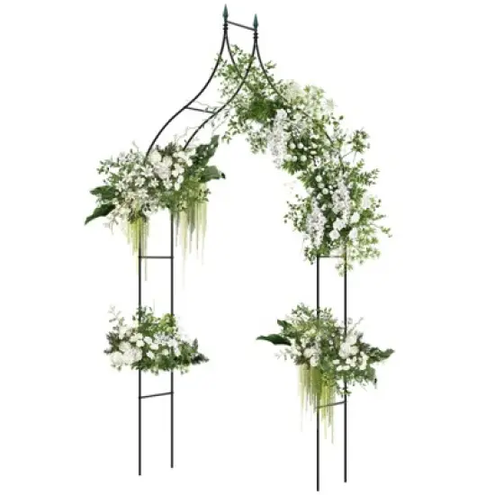 Tangkula Garden Arbor Gothic Style Decorative Metal Garden Arch Outdoor Patio Pergola for Vine Rose Climbing image {9}