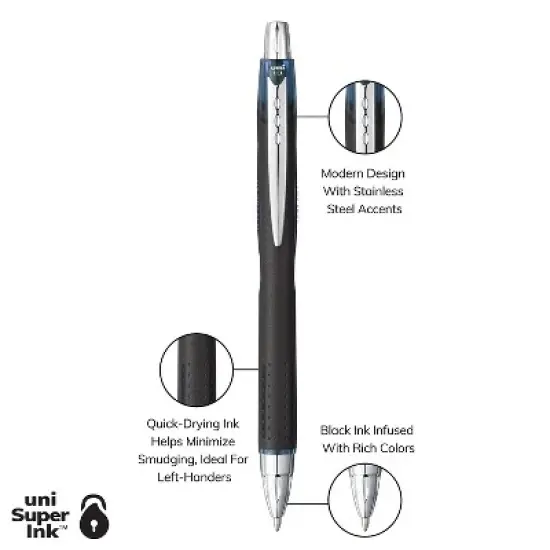 uni-ball Jetstream RT BLX Retractable Rollerball Pen Bold Point Assorted Colors 5/pk (1858851) image {1}