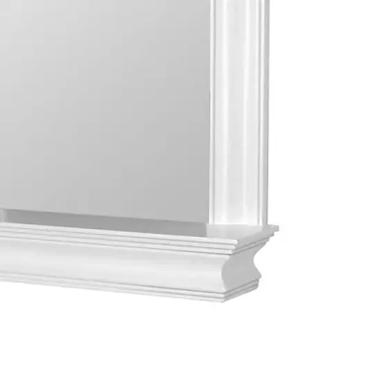 Teamson Home Stratford Wooden Wall Mirror with Storage Shelf, White image {7}