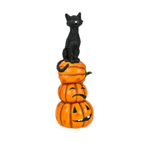 32" Halloween Black Cat and Pumpkins Stack - National Tree Company image {4}