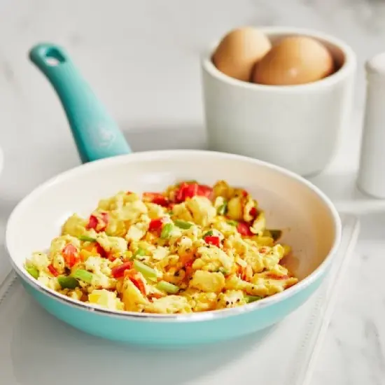 GreenLife 12" Ceramic Non-Stick Open Frypan  Turquoise image {3}