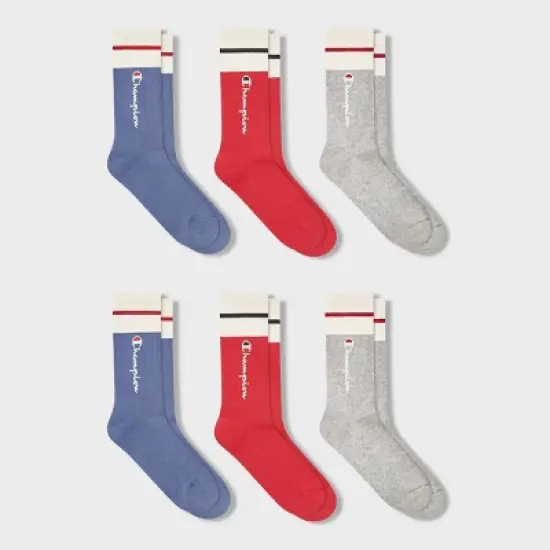 Champion Women's Varsity Striped 3pk Crew Socks 4-10 image {4}