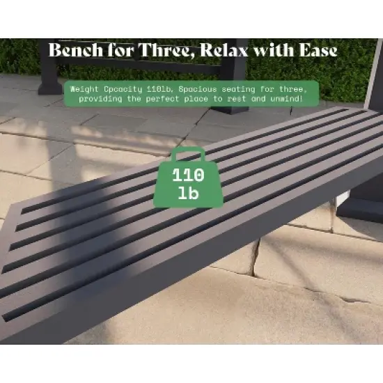 AMERLIFE 13x15FT Hardtop Hexagon Gazebo, Double-Tier Pavilion with Bench, Patio/Garden/Backyard image {4}