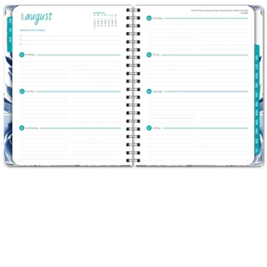 Global Printed Products Hardcover AY 2025-2026 Fashion Planner - 8.5"x11" (Blue Bloom) image {2}