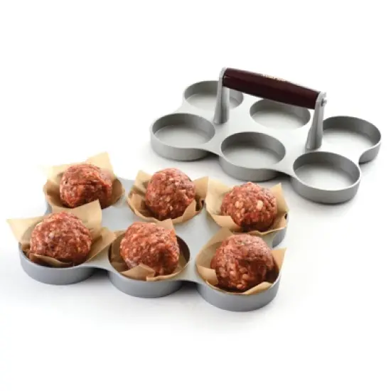 Norpro Nonstick Cast Aluminum Mini Burger Press, Makes 6 Sliders image {1}