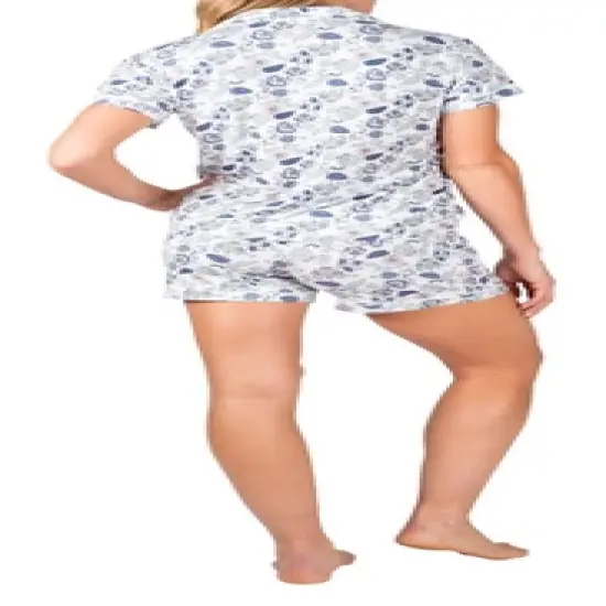 Blis Women's Notched Collar Short Sleeve Short Pajama Set image {2}