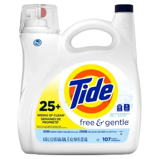 Tide High Efficiency Liquid Laundry Detergent - Free & Gentle image {15}