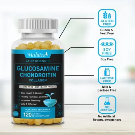 Mulittea Glucosamine Chondroitin Joint Support Complex &ndash; For Healthy Joints, Hair, Skin & Nails image {3}