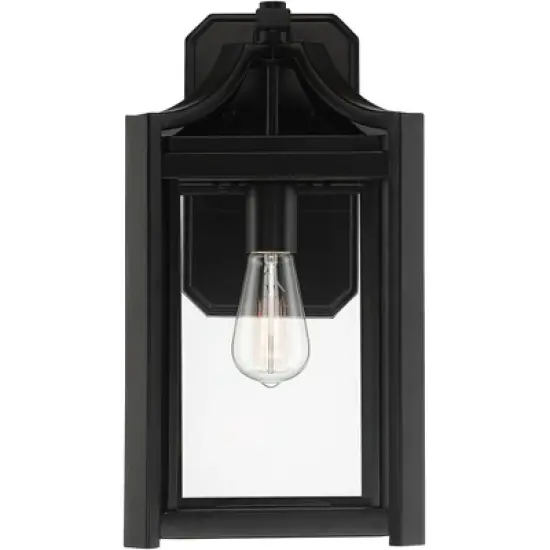 Franklin Iron Works Rockford Rustic Farmhouse Outdoor Wall Light Fixture Black 16 1/4" Clear Beveled Glass for Post Exterior Barn Deck House Porch image {3}