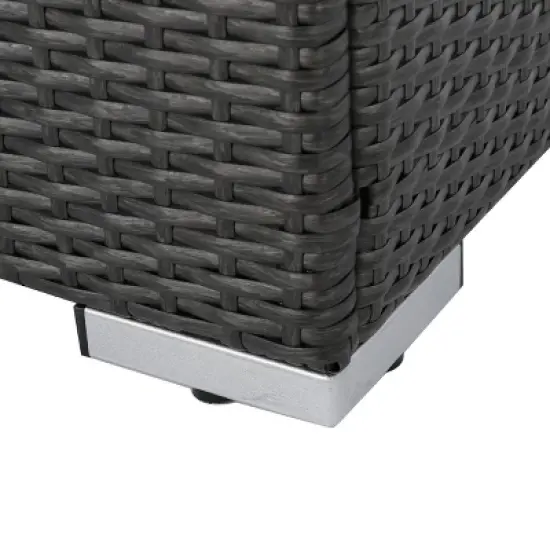 Christopher Knight Home 3pc Santa Rosa Wicker Outdoor Patio Sectional Sofa Gray/Light Gray image {9}