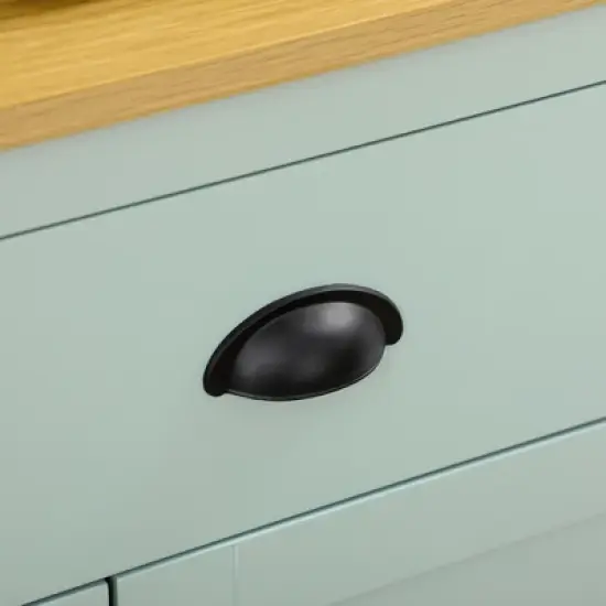 HOMCOM 71" Freestanding Pantry, Kitchen Buffet with Hutch, Modern Storage Cabinet with Drawers, Glass Doors, and Adjustable Shelves, Light Blue image {4}