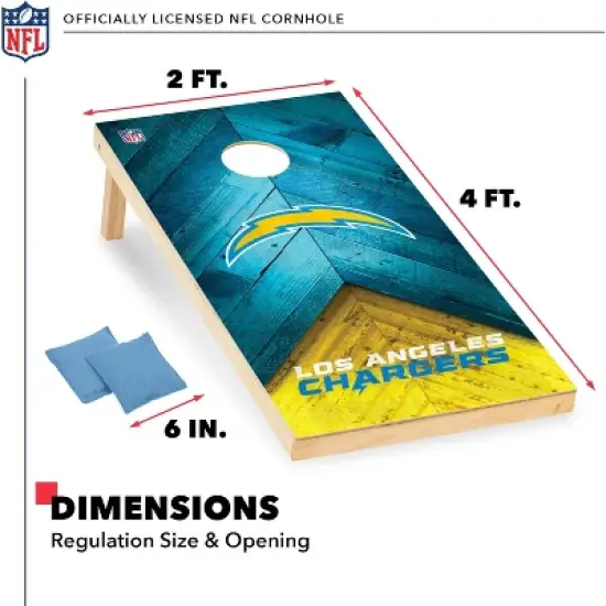 NFL Los Angeles Chargers 2'x4' Wood Cornhole Set image {5}